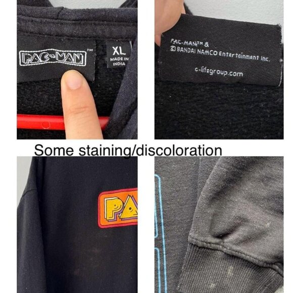 Vintage Authentic Pacman Nintendo graphic unisex retro hoodie sweatshirt sweater - Picture 6 of 6